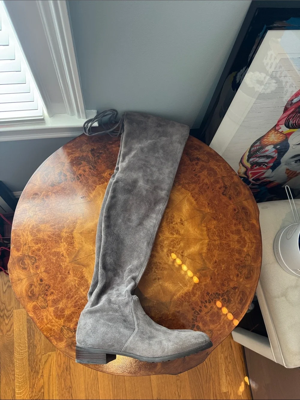 Stuart Weitzman Over-the-Knee Suede Boot in Taupe